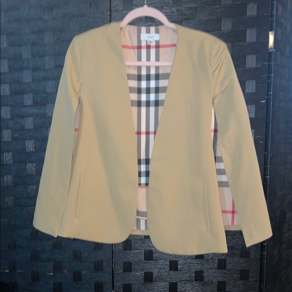 Ovi Tan Blazer Tailored Suit Jacket